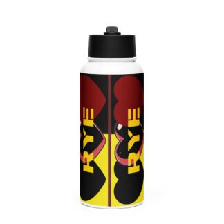 Love Rye Stainless steel water bottle with a straw lid