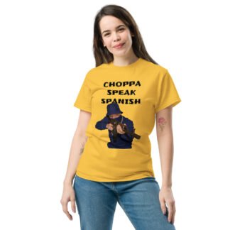 Choppers beach Spanish yellow T-shirt Navy blue foot soldier
