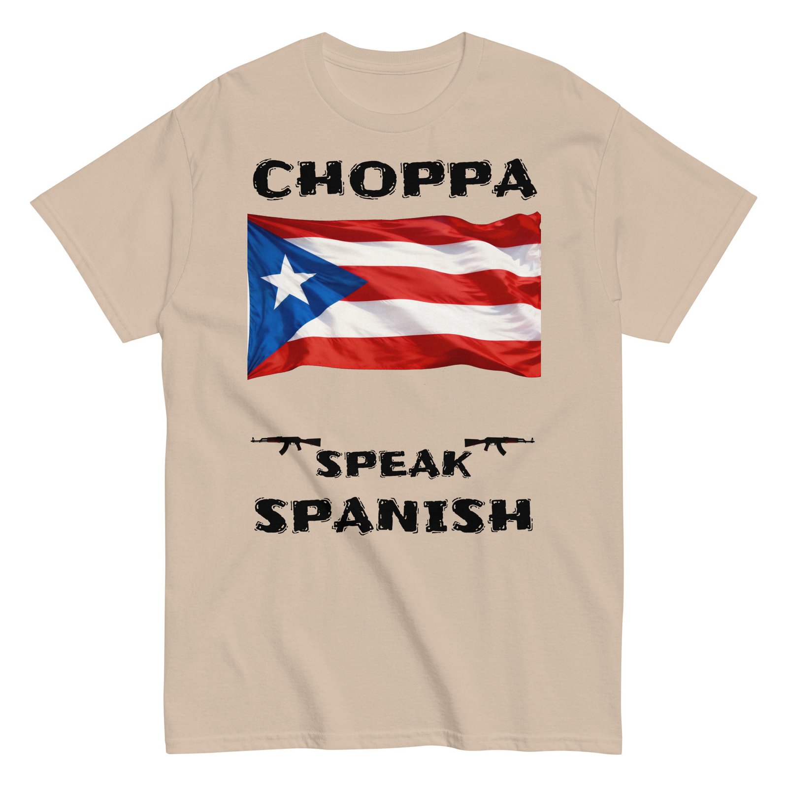 Puerto Rican flag choppa speak Spanish black text - Image 5