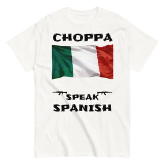 Mexican flag choppa speak Spanish black text